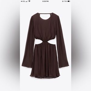 Zara cutout brown dress Sz S